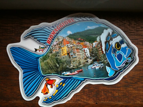 Front of postcard 008: Riomaggiore, Italy