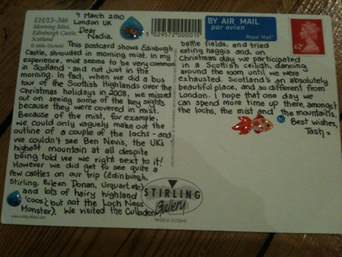 Back of postcard 022: Edinburgh, Scotland