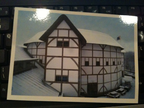 Front of postcard 025: The Globe, London