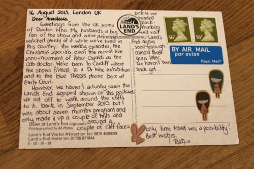 Back of postcard 56: Dalek at Land's End